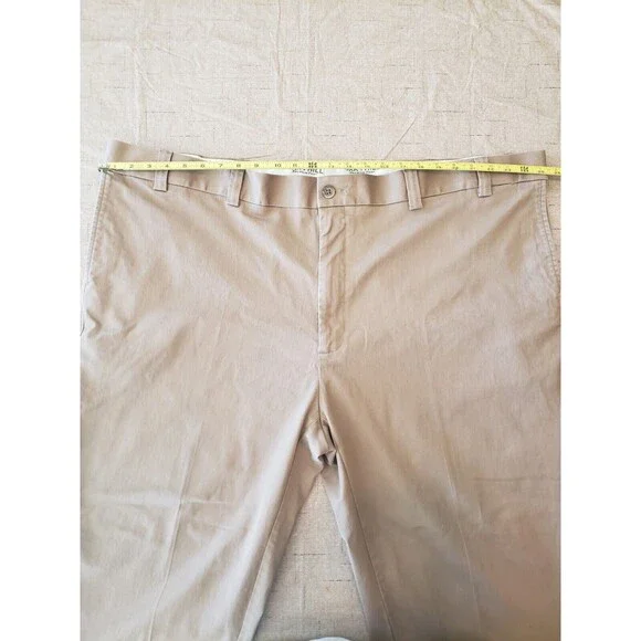 Oak Hill Premium Pants Khaki Mens Measures 52 x 25.5 Chino Flat Front Slacks - Picture 9 of 10